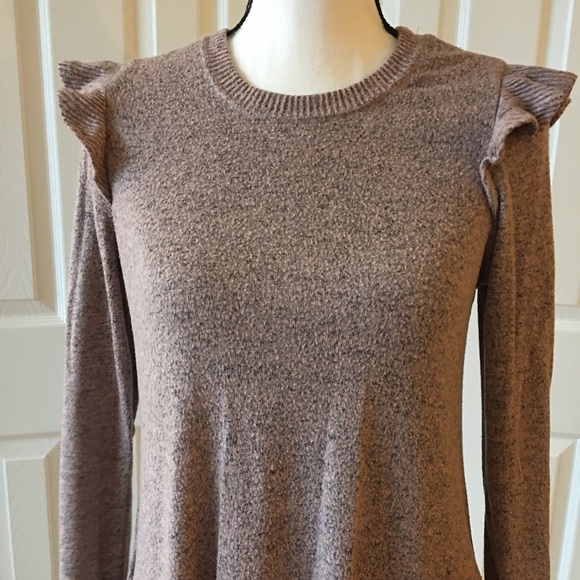 Bcx ruffle stretchy flare sweater dress blush pink - Picture 5 of 8